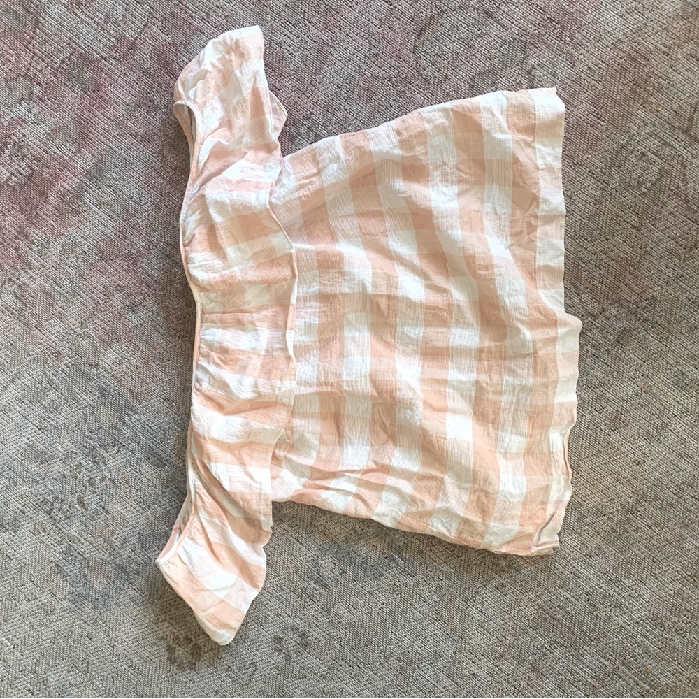 Club Monaco off-the-shoulder checkered top size small